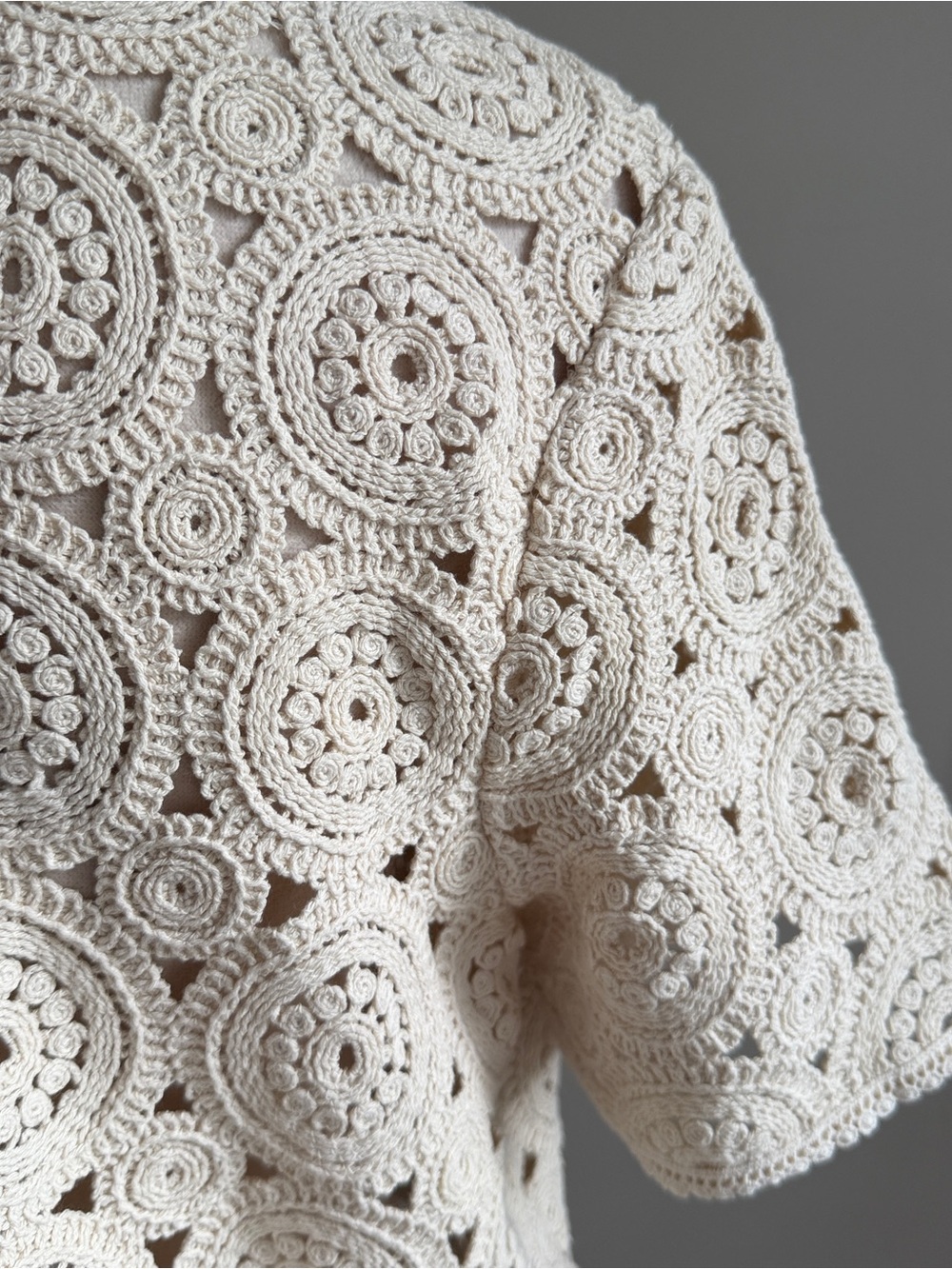 J.Jill Crochet Lace Tee In Barley S - Picture 7 of 9